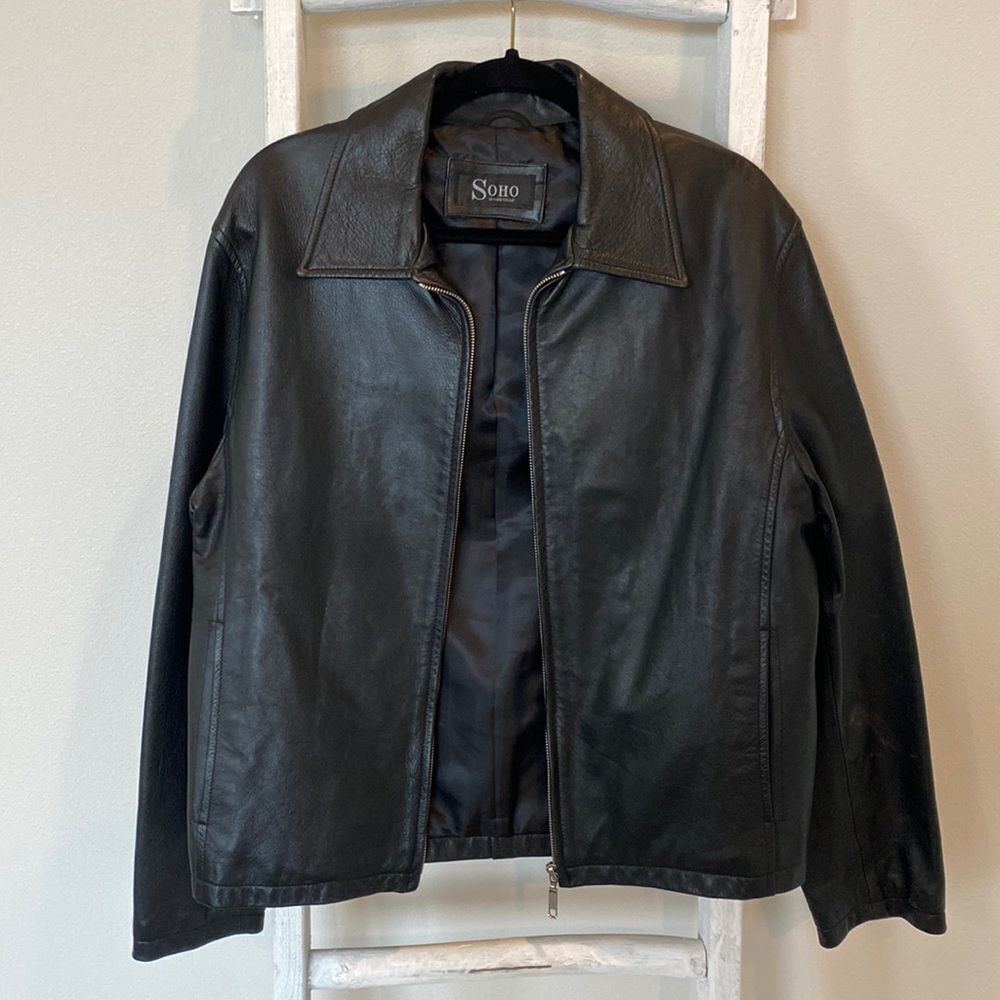 SoHo Workshop | Black Leather Jacket | Size Medium